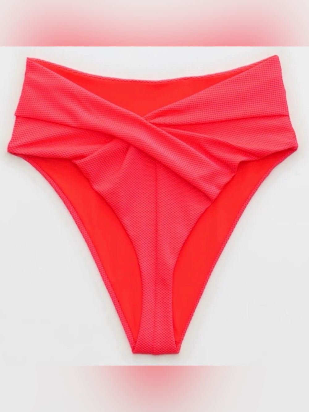 NWT Aerie Shine Pique Twist High Cut Bikini Bottom
